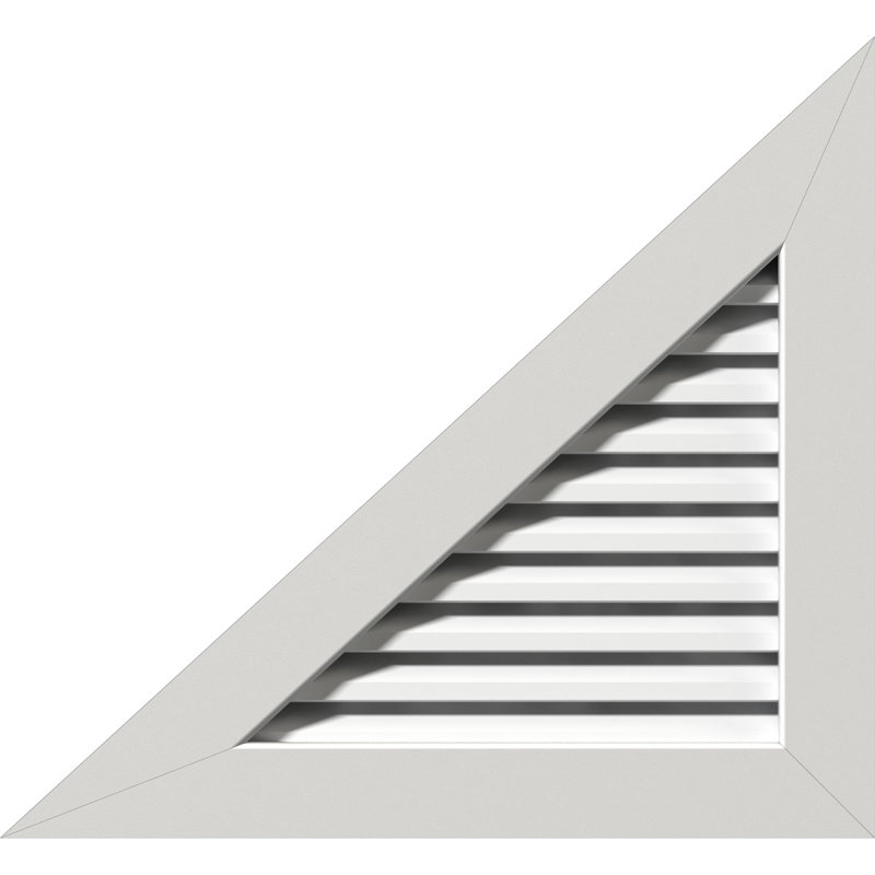 Triangle droit en PVC - conduit à pignon gauche avec cadre plat blanc, H 19 po x l 45,5 po x P 3 po