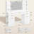 Fluted Makeup Vanity Desk With Large Mirror And Lights, Vanity With Power Strip, 6 Open Shelves, 2 Cabinets,5 Drawer, Modern Dressing Table For Bedroom-263581269