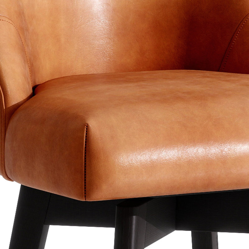 26'' Swivel Bar Counter Stool, Brown/Leather