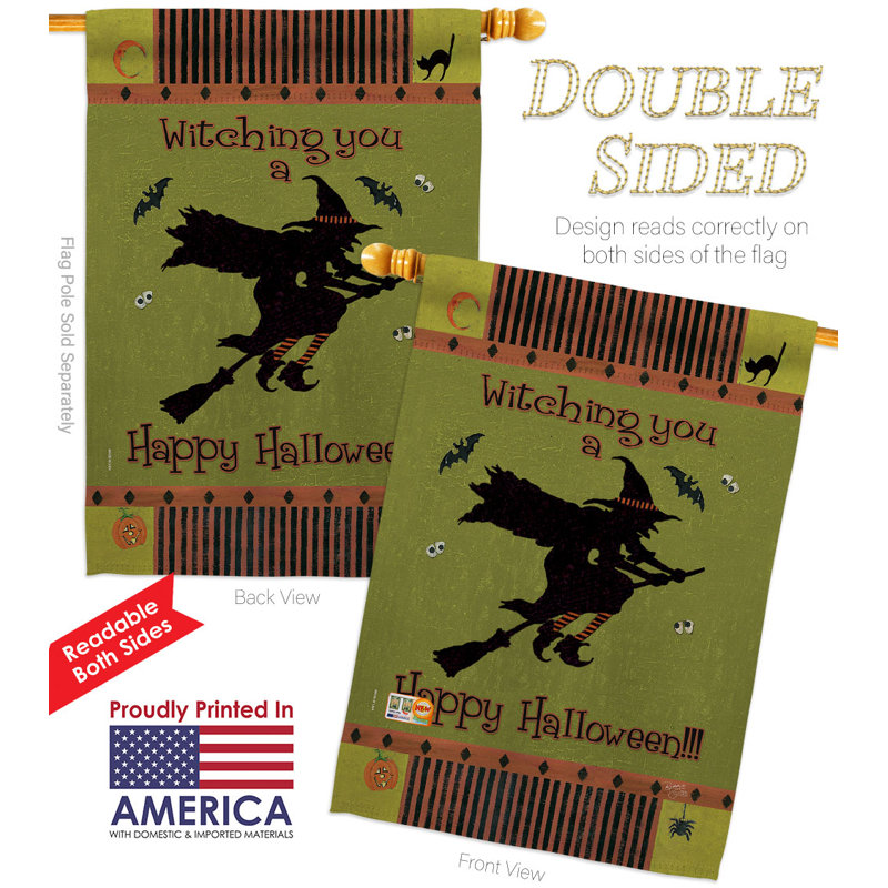 Drapeau de maison en polyester 40 x 28 po Witching You
