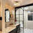 3-Light Semi Flush Mount Ceiling Light Fixture, Golden Close To Ceiling Light With Glass Shade