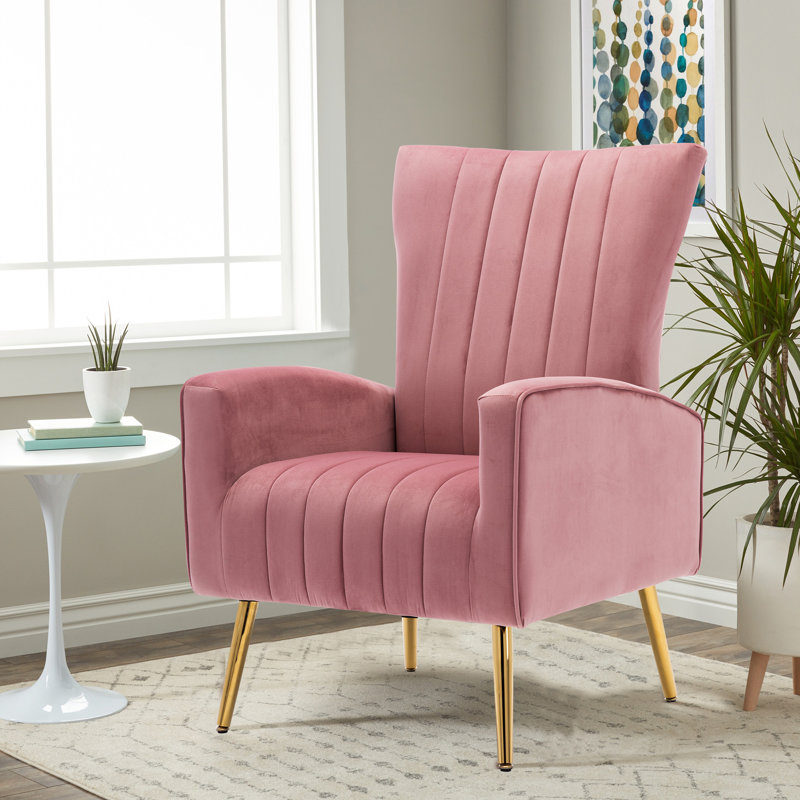Fauteuil Edelgard, Tissu rose