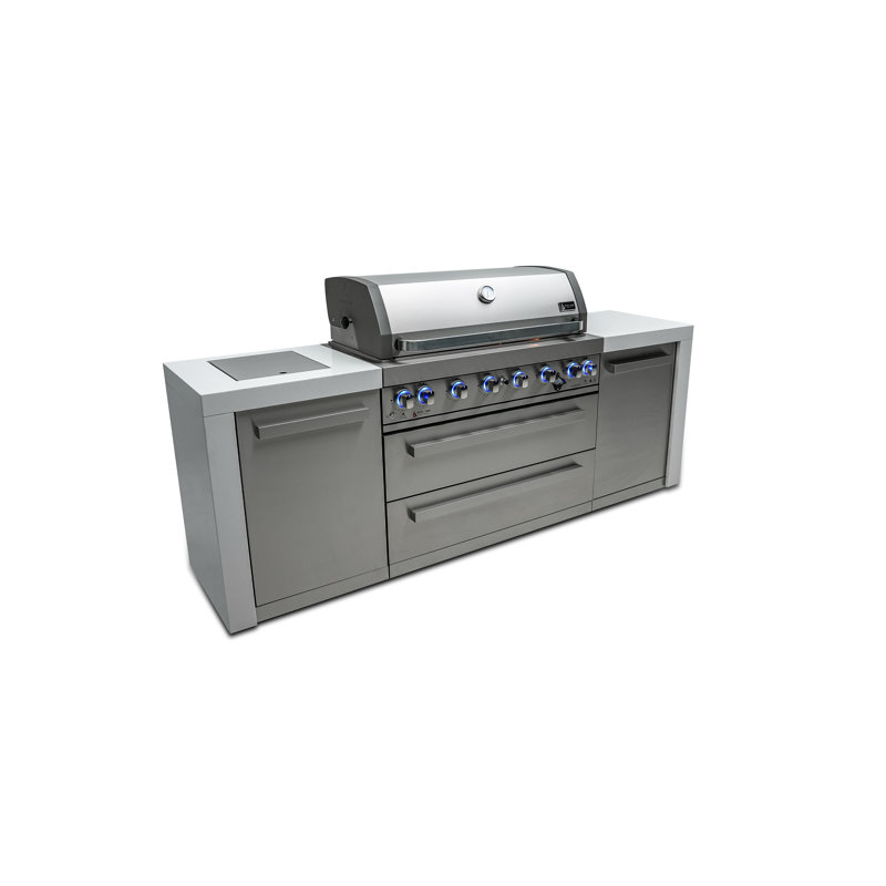 Mont Alpi MAi805-D 44-inch 6-Burner Stainless Steel Outdoor Modular Kitchen BBQ Island Gas Grill