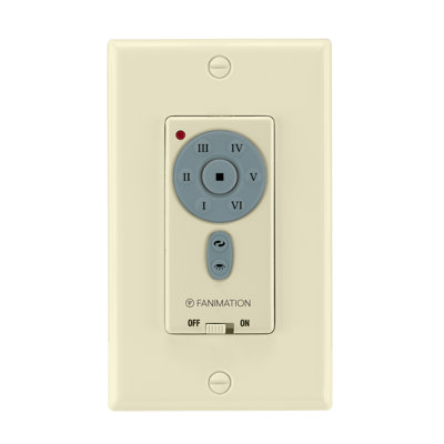 Ceiling Fan Wall Control Reversing - 6 Speed DC Motor Fan and Light - White