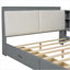 Lit plateforme en bois avec tête de lit avec rangement, tablettes et 2 tiroirs-1243817451-1243817450