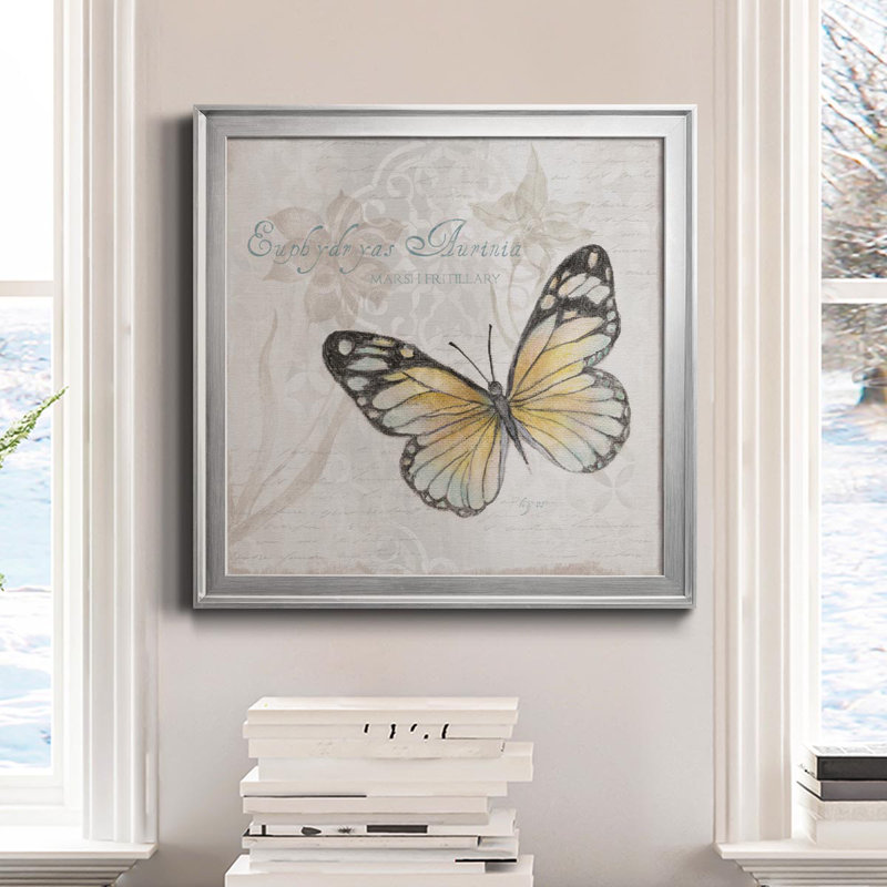 Carte postale papillon II - reproduction d'art sur toile, H 30,5 po x l 30,5 po x P 1,5 po, Argent