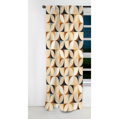 Geometric Harmony - Abstract Geometric Curtain - Blackout Geometric Shapes Curtain - 1 Panels