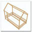 Lit simple en bois avec structure de toit-729133717