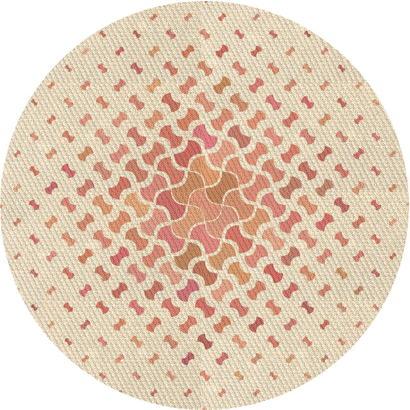 Tapis brun en laine, Rond 5 pi