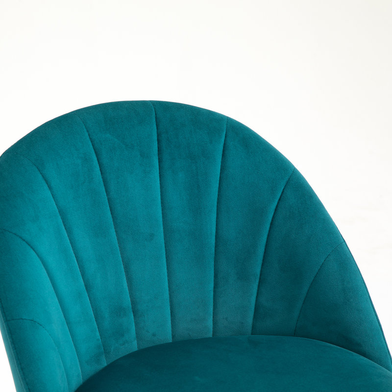 Persephone 46cm H Velvet Upholstered Queen Anne Back Side Chair, Teal