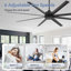 Ventilateur de plafond standard à 8 pales 65 pouces avec télécommande Ilette-1435423631-1454062738