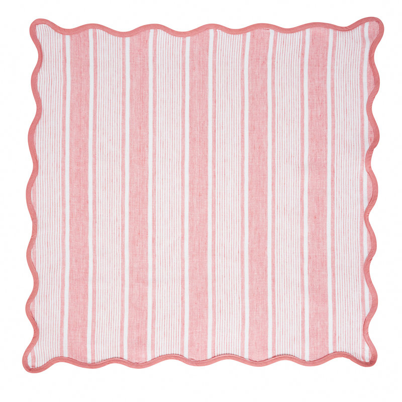 Cabana Stripe Napkins, Coral