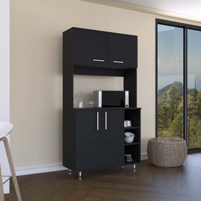 Ensemble 95 garde-manger, quatre pieds, armoire à deux portes, trois tablettes,