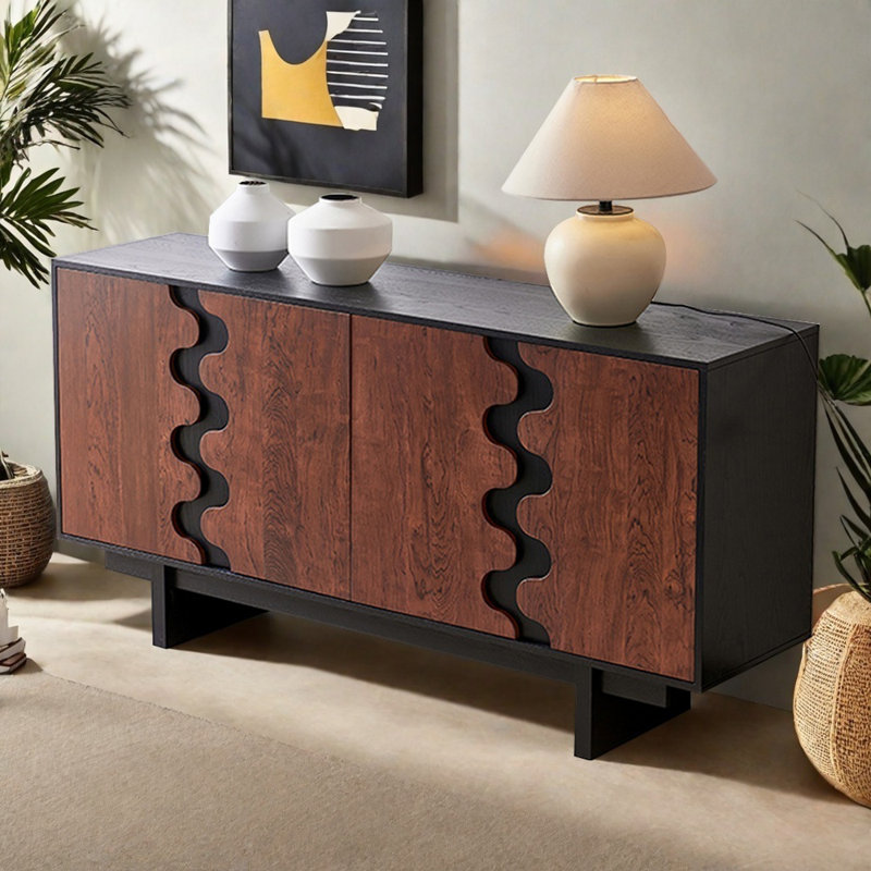 Buffet rétro en bois laqué simple