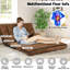 Futon et matelas à dossier coussin en cuir végétalien simple 48 po Fabricio-81390704