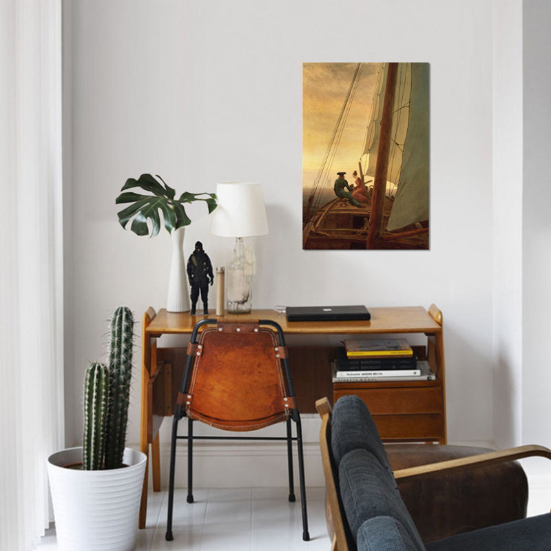 « on board a voilier ship, 1819 », reproduction sur toile, H 12 po x l 8 po x P 0,75 po, Toile tendue, Pas de tapis