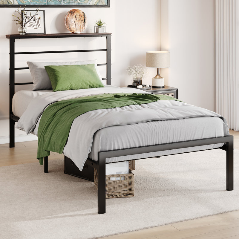Daquona Bed Frame Storage Bed, Tan, Twin
