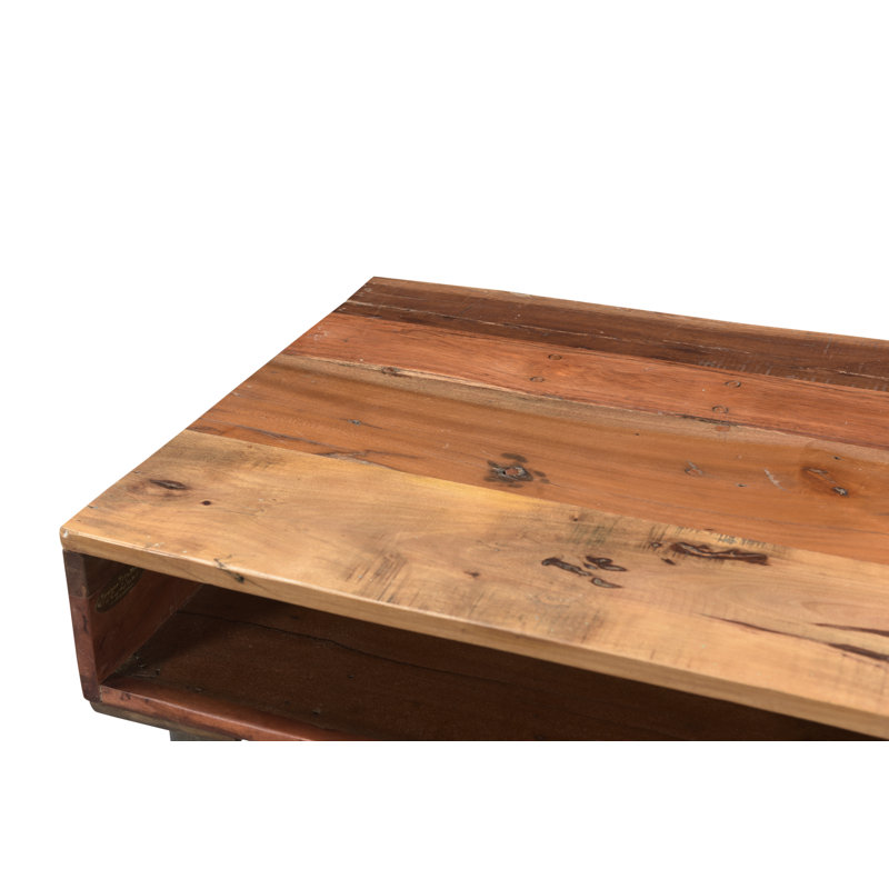 Rectangular Sofa & Console Table with 3 Stool Set, Made with Solid Wood & Leather, 76x22x36