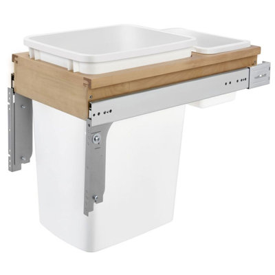 Rev-A-Shelf Wood Top Mount Pullout Trash Can(s), White 