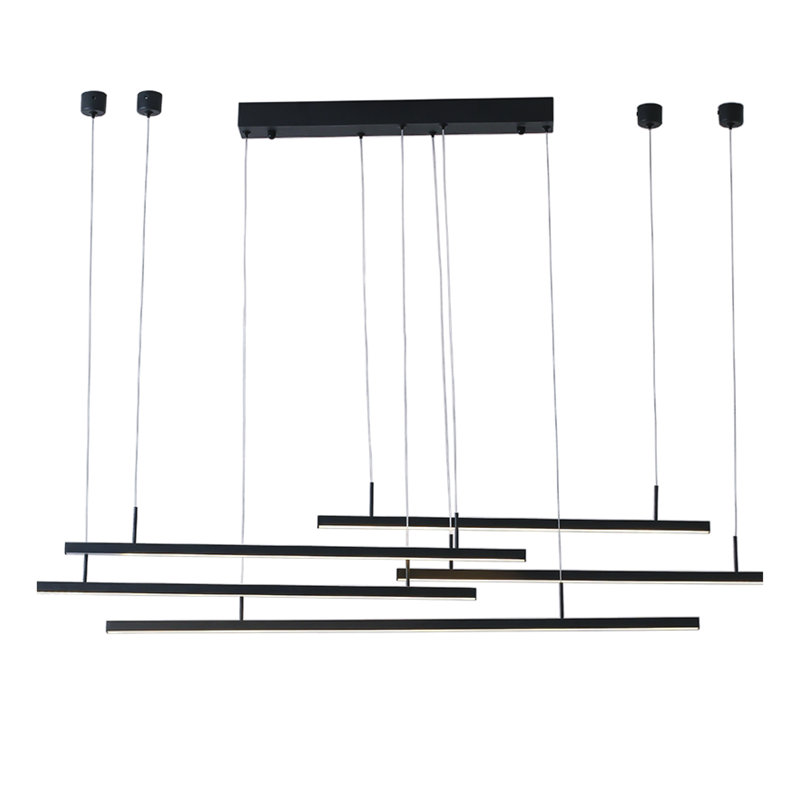 5 - Light LED Kitchen Island Pendant, Black