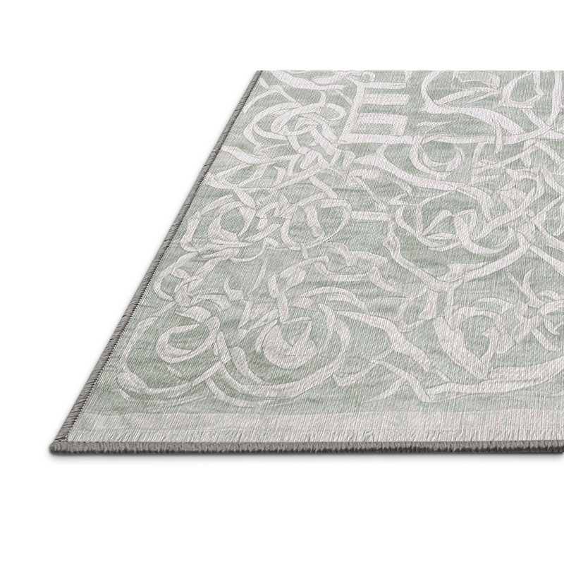 Machine Washable Gray Area Rug, Rectangle 6' x 9'
