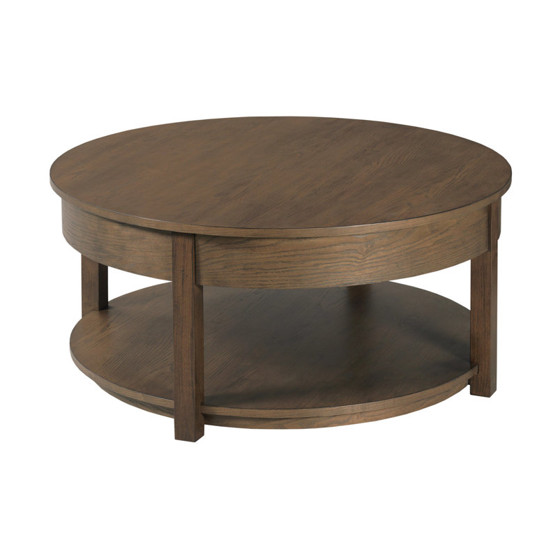 ROUND LIFT TOP COFFEE TABLE-DEEP BROWN