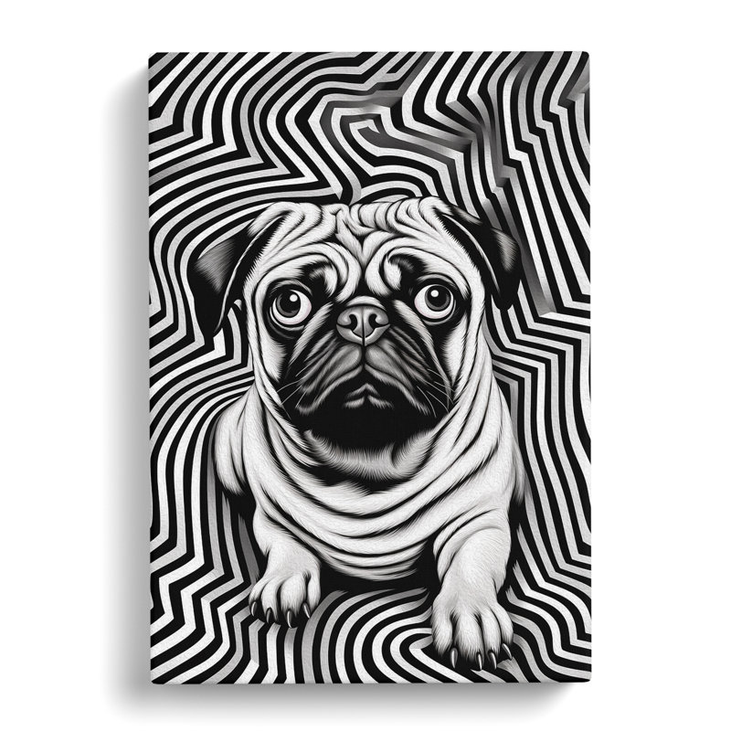 Pug Op - Wrapped Canvas, 50cm H x 35cm W x 3cm D