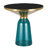 19" Round Side End Table Glass/Sintered Stone Top With Brushed Gold Rim And Tempered Glass Base-109375855-125120047