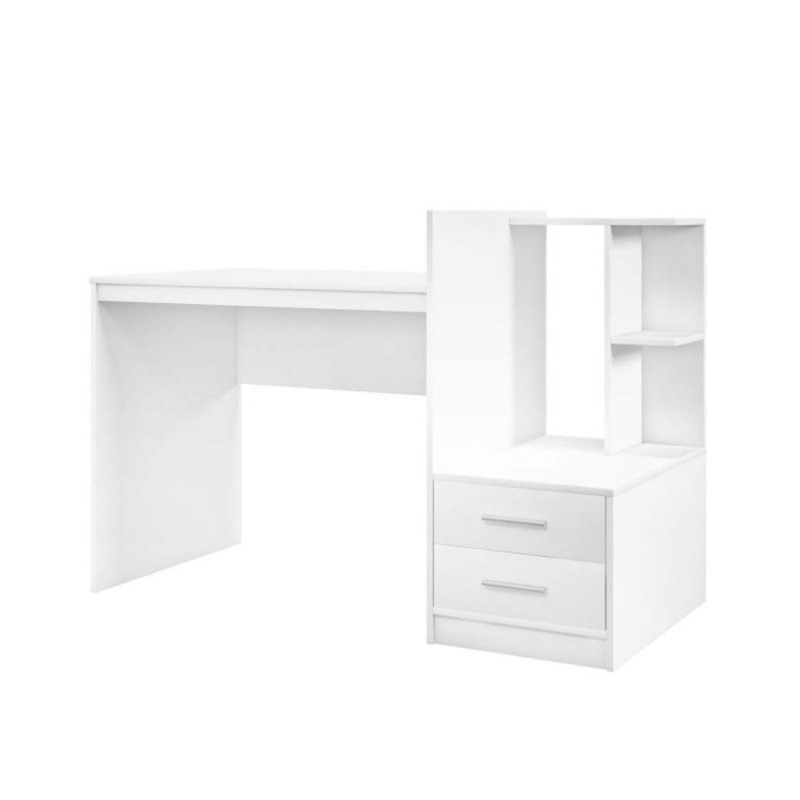 Bureau d'ordinateur avec tablettes et tiroirs