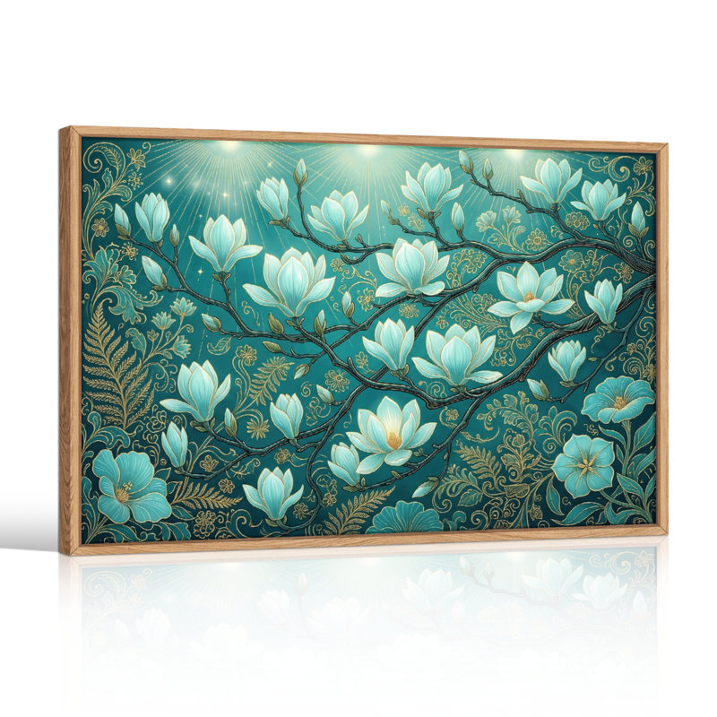 Ensemble de 1 tableau sur toile à motif floral, H 32 po x l 48 po, Natural
