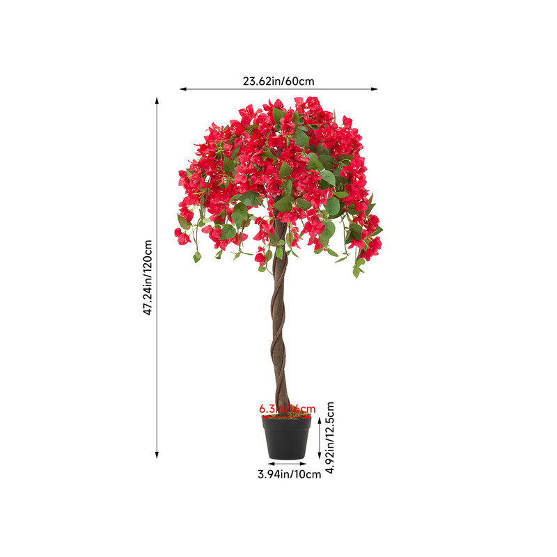 120cm Faux Bougainvillea Tree in Pot