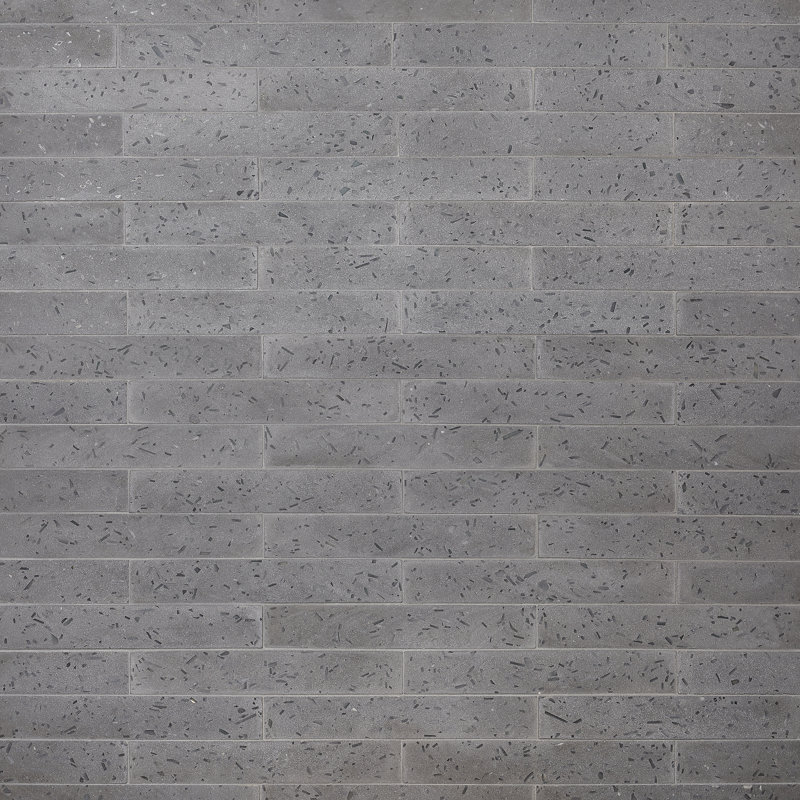 Carreau de mur de métro Terrazzo naturel 2,48 po x 15,74 po Fusion Brick, Gris fumée