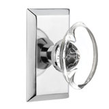 Studio Plate with Oval Clear Crystal Door Knob