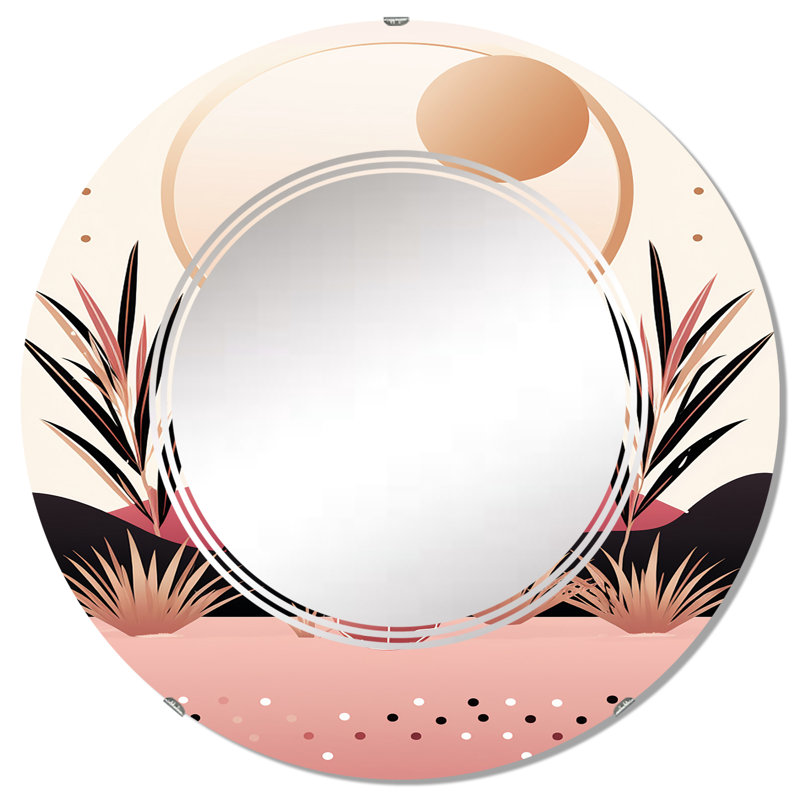 Perit - Miroir mural moderne rond, 32 po x 32 po