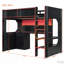 Lit mezzanine Gaming avec bureau, panneau perforé, DEL et rangement-449826154-449826165