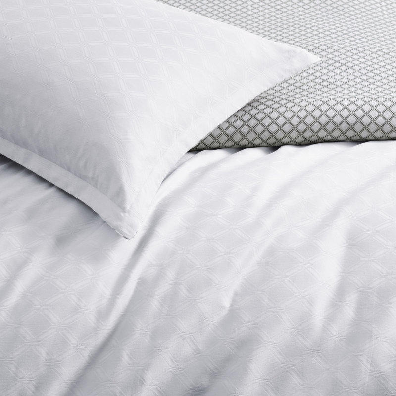 Ted Baker Pollsy Jacquard Duvet Set, Queen Duvet Cover + 2 Shams, White