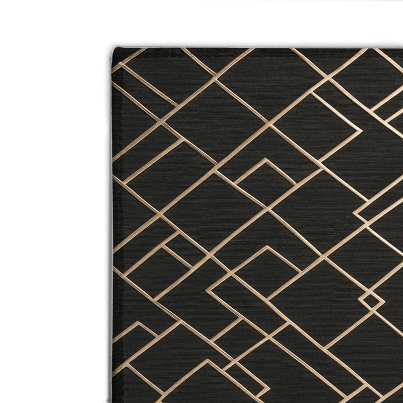 Tapis noir intérieur et extérieur Trellis, Rond 5 pi