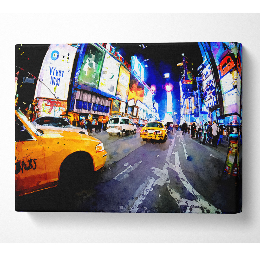 Yellow Cab New York Broadway Drive - Kunstdrucke auf Leinwand