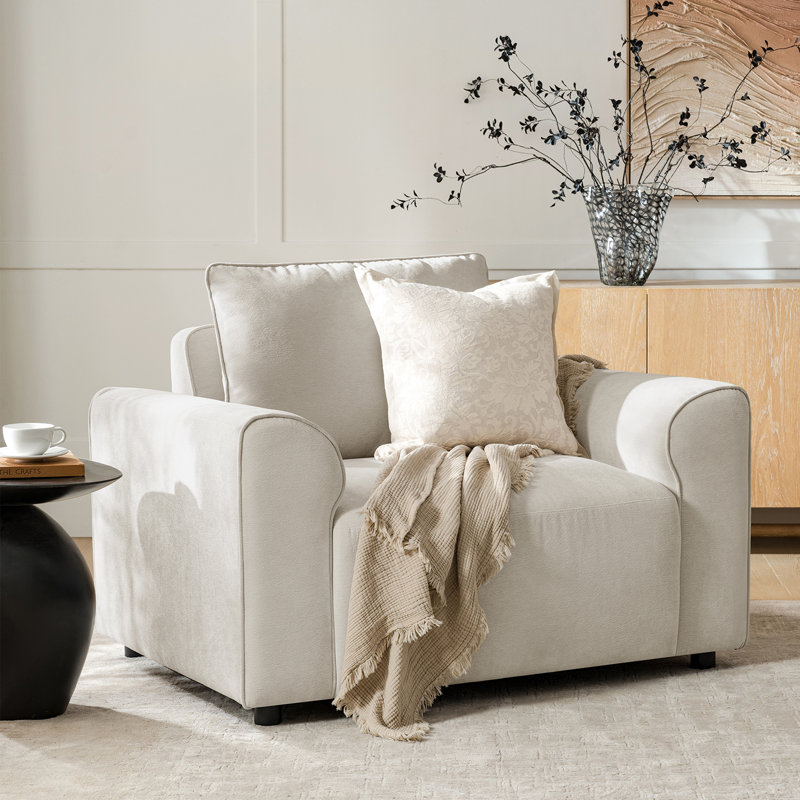  Fauteuil surdimensionné moderne avec accoudoirs l 48 po Bernice, Colombe, 1