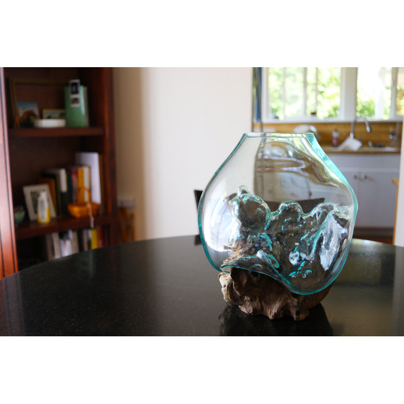 Sculpture en verre et bois fondu