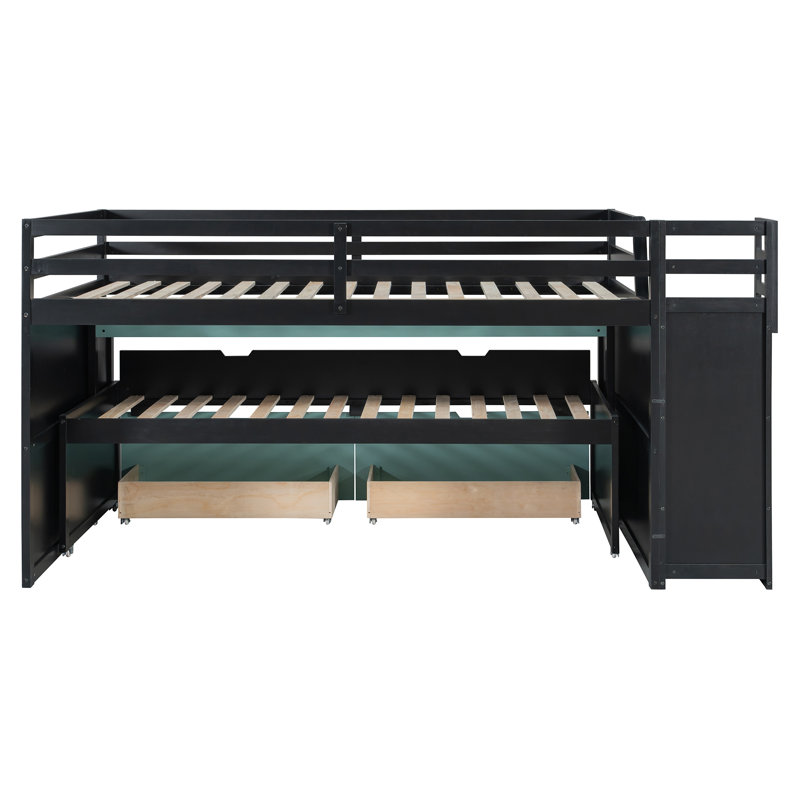 Lits multifonctionnels avec rangement, loft moderne double en bois aggloméré pour la maison