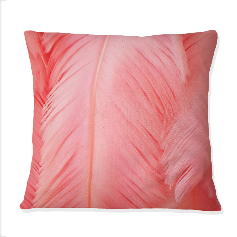 Coussin Boho Glam Pink Feather Elegance