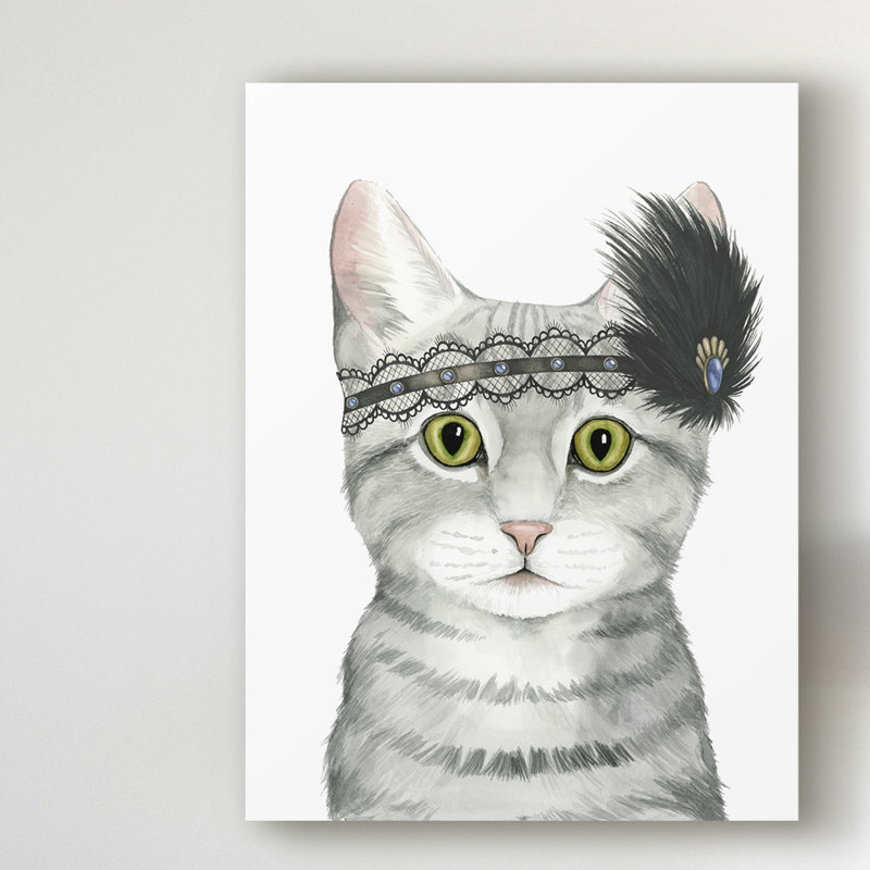 « downton cat iii », peinture sur toile tendue, H 47 po x l 35 po x P 2 po