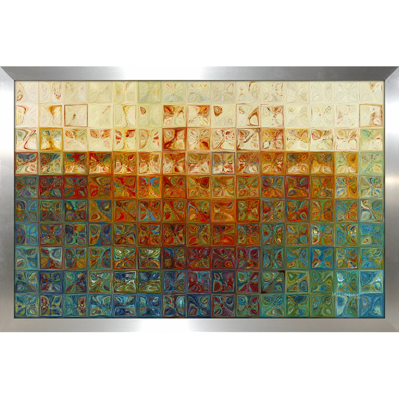 « modern mosaic tile », impression encadrée, H 21,5 po x l 27,5 po