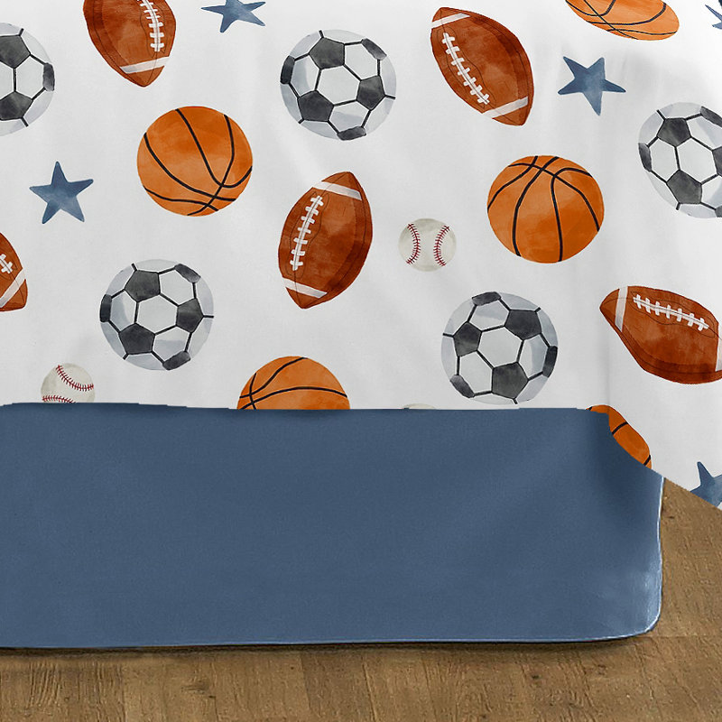 Watercolor Sports Theme 14" Bed Skirt