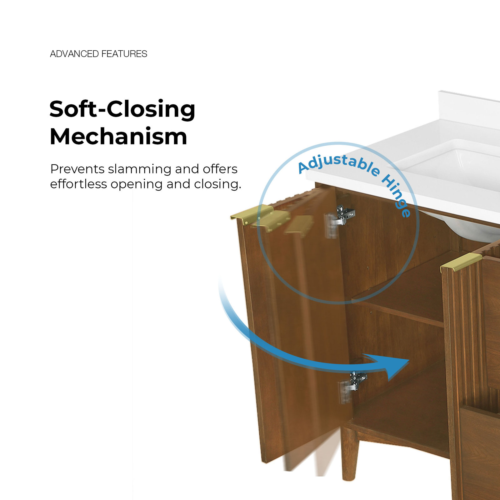 Gabi 72" Double Bathroom Vanity, Warm Walnut