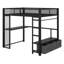 Lit mezzanine double avec bureau, garde-robe et tiroirs-824571558