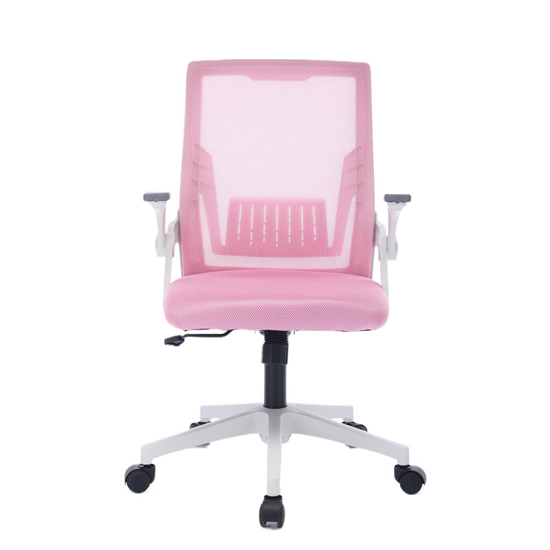 Bleona Office Chair With Flip-Up Armrests Ergonomic Computer Desk Chair Foldable Mesh Task Chair With Wheels Adaptive Lumbar Support Swivel Tilt Comfortable Study Chair For Student