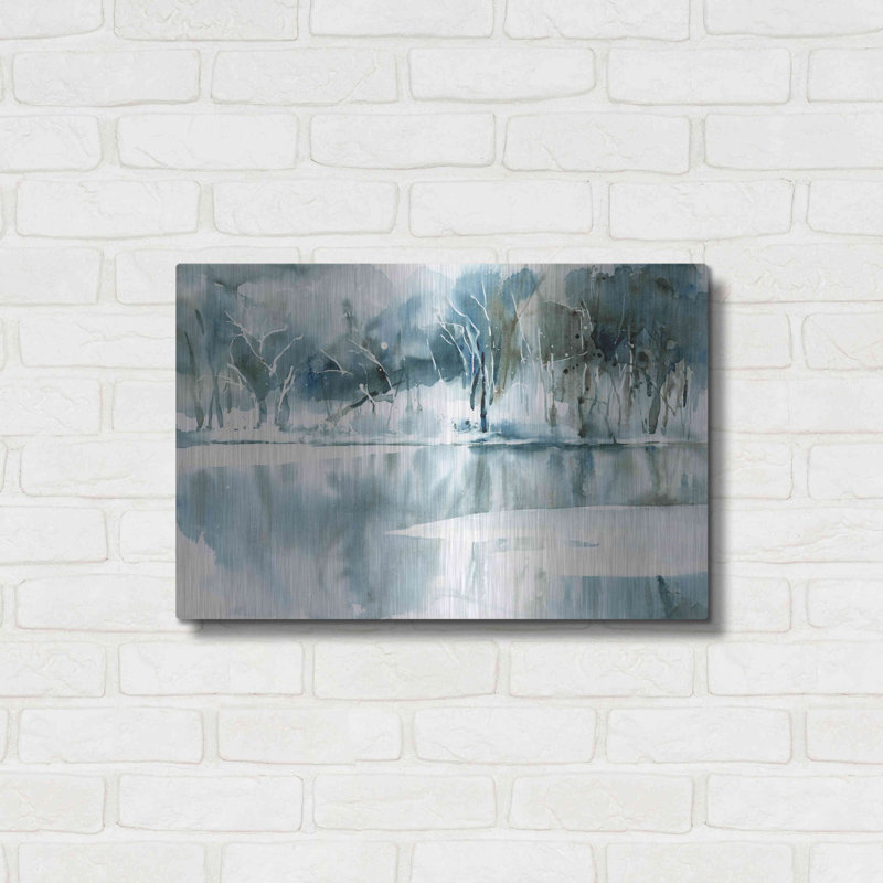 «Blue Reflections» par Katrina Pete - peinture sans cadre, H 16 po x l 24 po x P 0,13 po