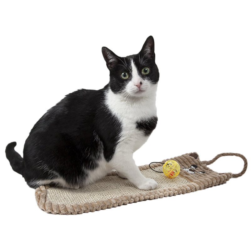 Pet Life Eco-Natural Sisal and Jute Hanging Carpet Kitty Cat Scratcher Lounge With Toy